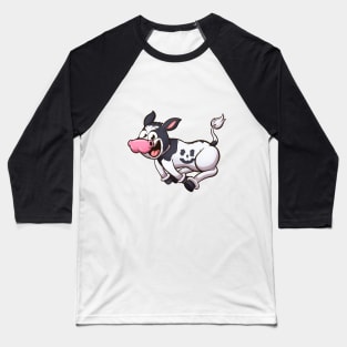 Running Cute Cartoon Calf Baseball T-Shirt